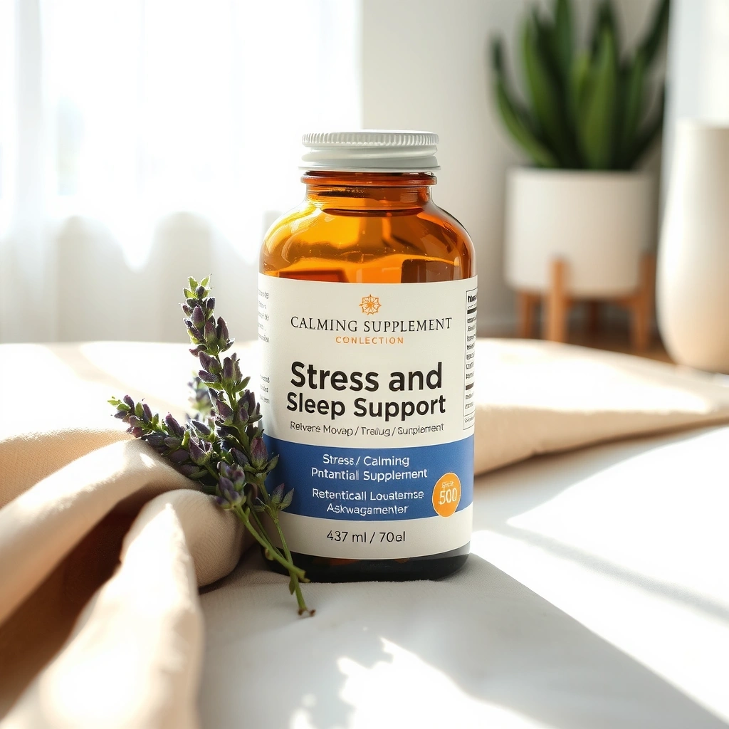 Stress and Sleep Support supplement bottle