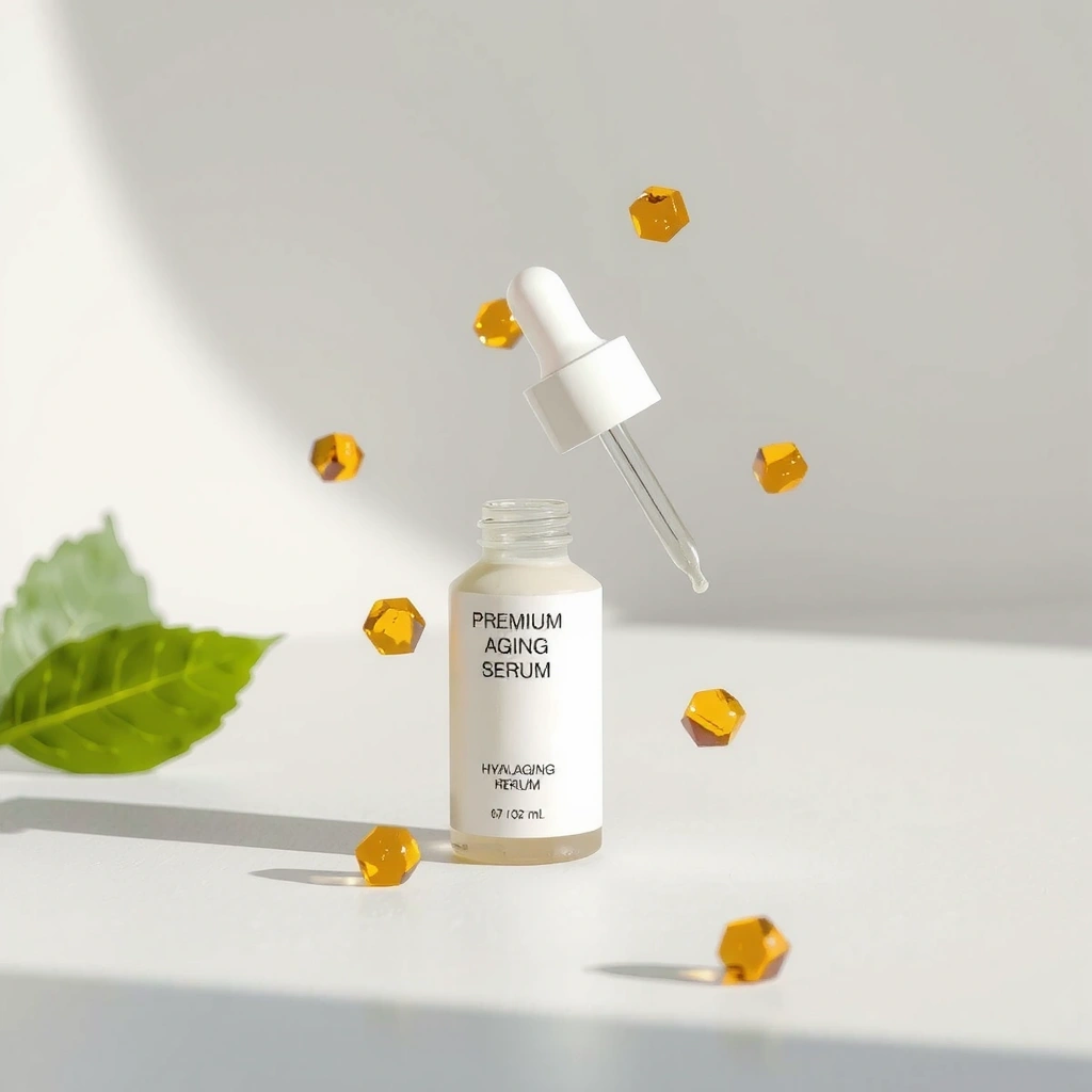 Luxury anti-aging serum bottle